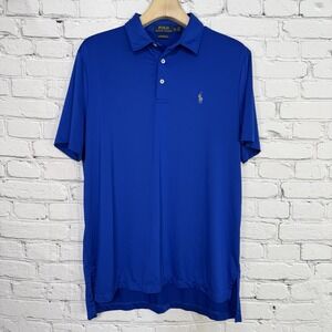 Polo Ralph Lauren Performance‎ Polo Shirt Men's Size L Golf Royal Blue Gray Pony